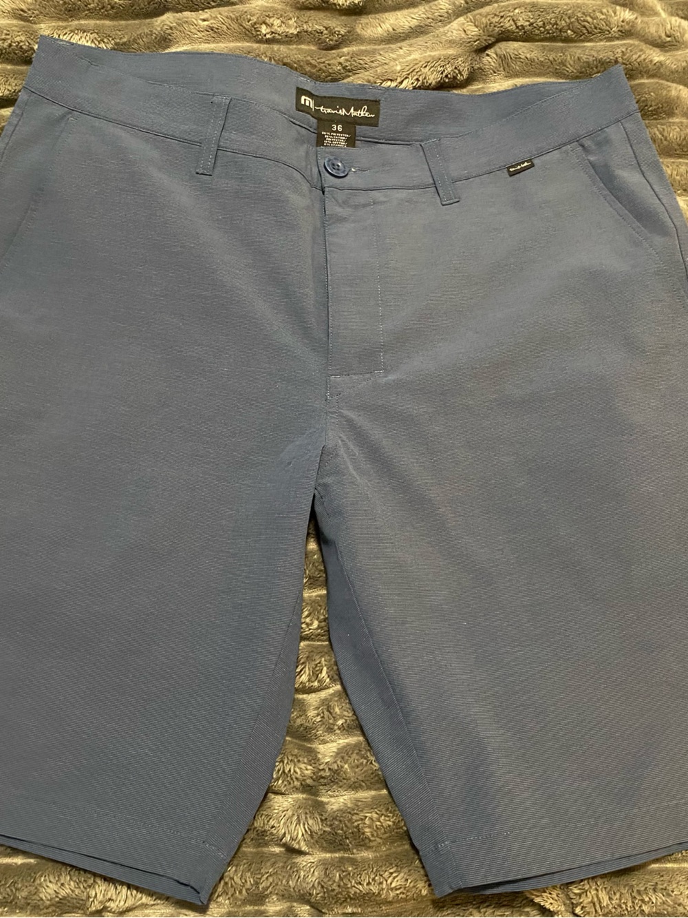 Travis Mathew Blue Stretch Performance Golf Shorts